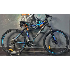 Велосипед Stels Navigator 700 MD 27.5 V020 р.21 2024 (черный/голубой)