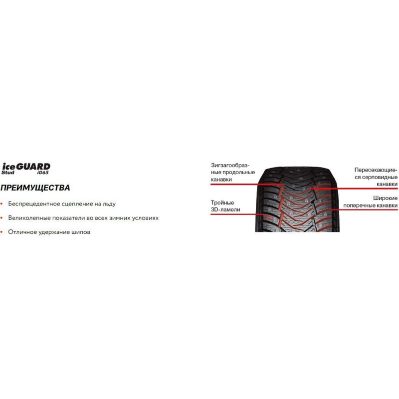 Yokohama IceGuard Stud IG65 215/55R18 99T (шипы)
