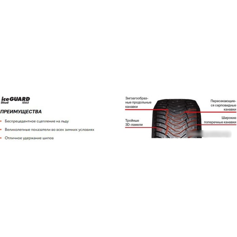 Yokohama iceGuard Stud iG65 245/40R19 98T (шипы)